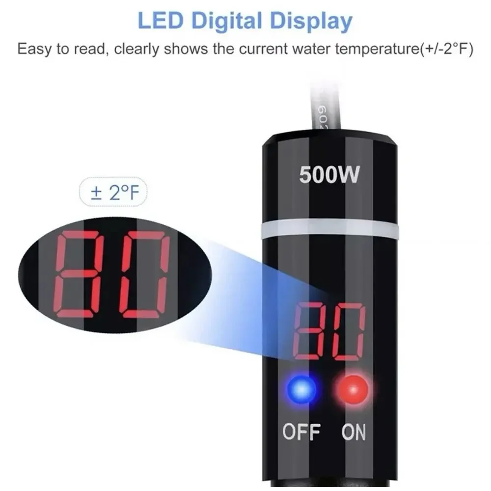 500w Anti Explosion Aquarium Heater With Alarm
